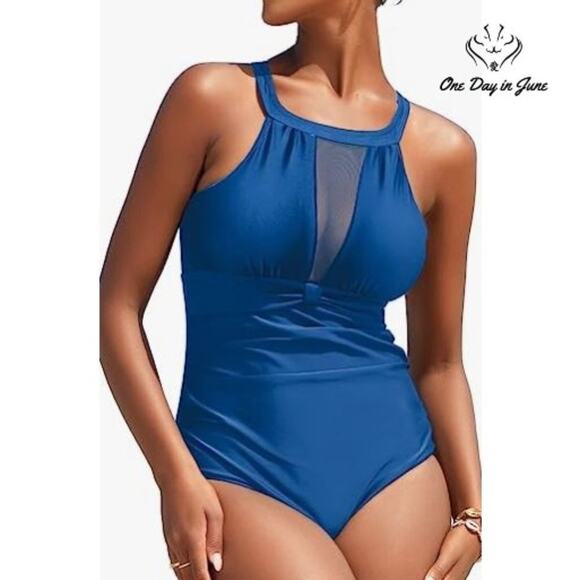 I2CRAZY High Neck Mesh One Piece Swimsuit Size M - Picture 1 of 6